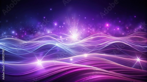 Dynamic purple abstract waves with cosmic futuristic ambiance