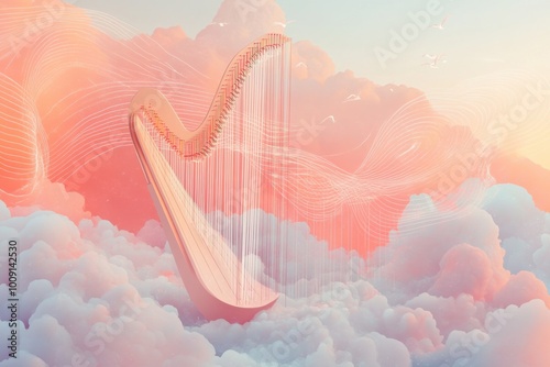 Ethereal Harmony: Sky Harp's Radiant Vibrations photo