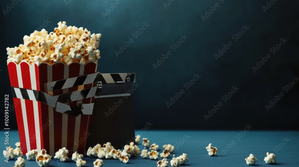 Popcorn and Clapperboard: Movie Night Essentials Popcorn and Clapperboard: Movie Night Essentials