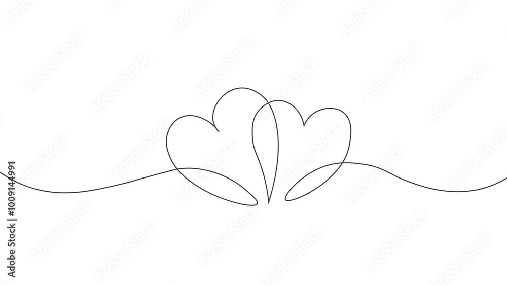 Love story concept with Two hearts merged together with drawing line animation on White Background. Loving and Passion Love story concept with Two hearts merged together with drawing line animation on White Background. Loving and Passion