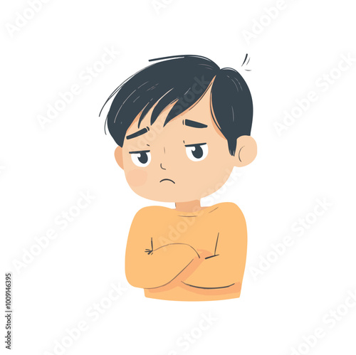 Worried Boy Flat illustration
