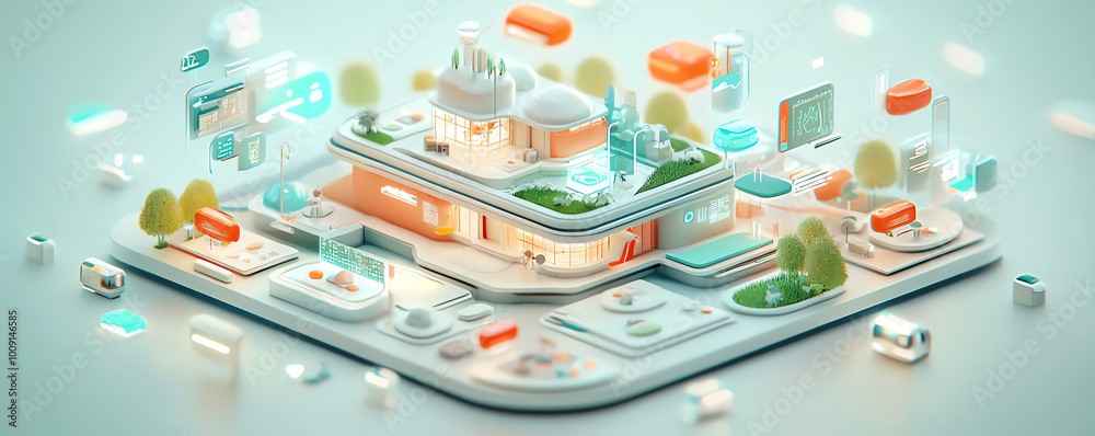 Miniature futuristic house with a modern modular design, ecofriendly materials, and smart tech integration Miniature futuristic house with a modern modular design, ecofriendly materials, and smart tech integration