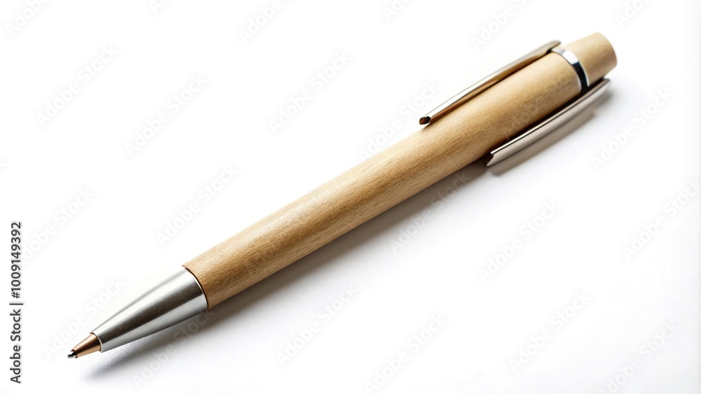 Eco-friendly paper ballpoint pen on white background Eco-friendly paper ballpoint pen on white background