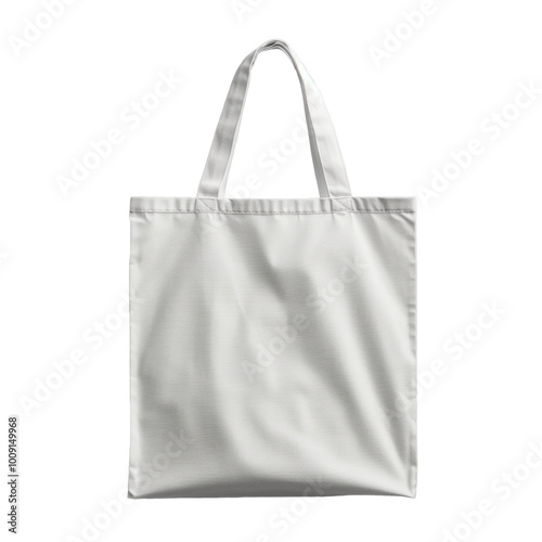 Minimal white tote bag mockup isolated PNG