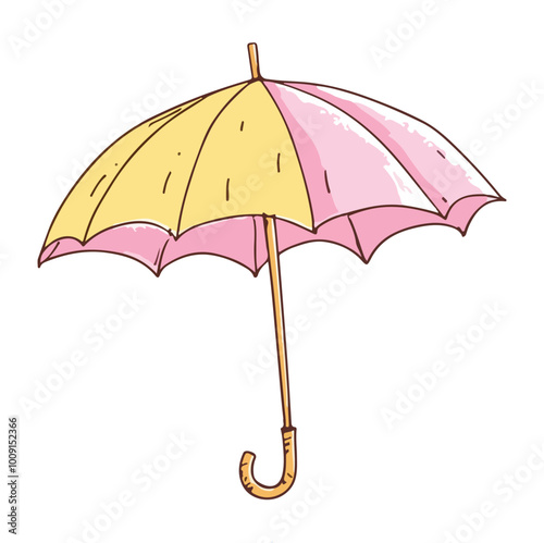 Beach Umbrella vector illustration isolated on white background flat