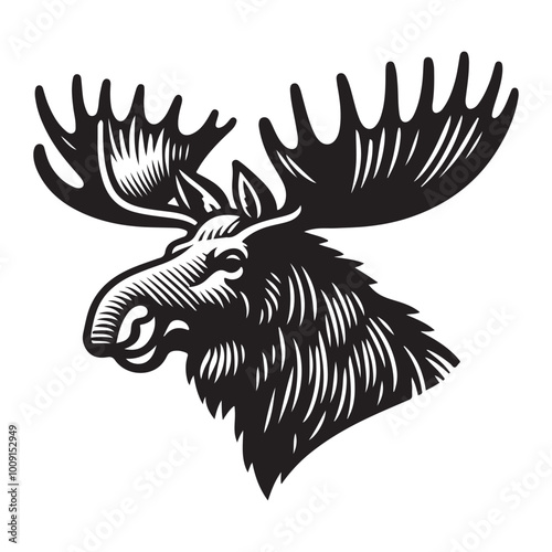 Moose in the Mist: A Quiet Morning Moose silhouette vector