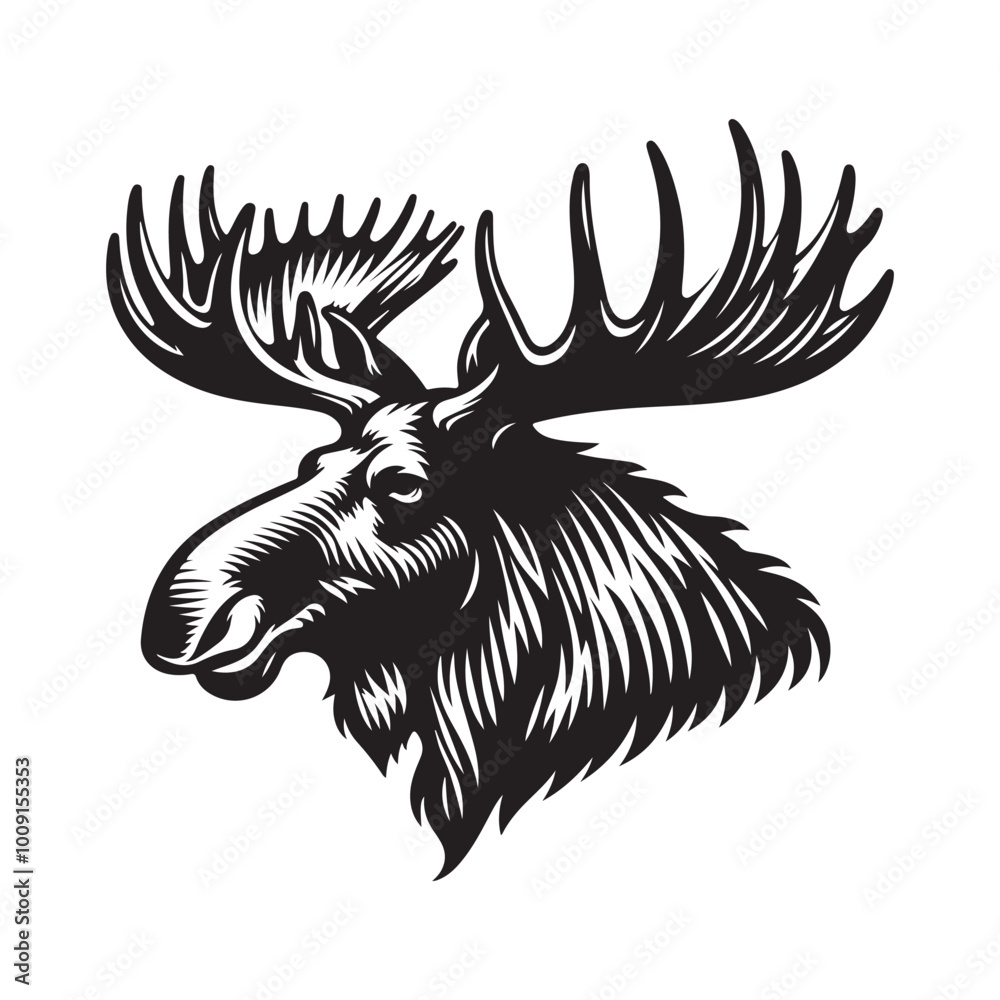Obraz premium Moose in the Mist: A Quiet Morning Moose silhouette vector