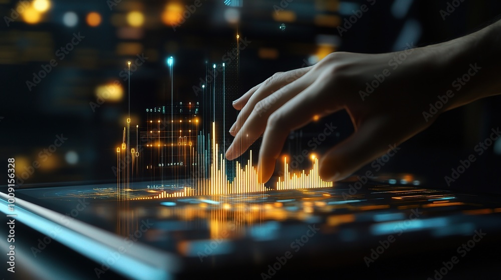 Modern Businessman Working with Technology Interface Modern Businessman Working with Technology Interface