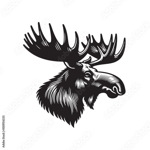 Moose in the Mist: A Quiet Morning Moose silhouette vector