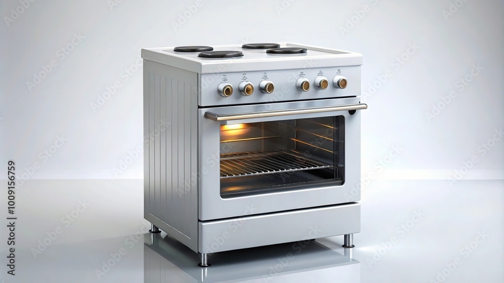 Fototapeta premium Electric cooker on white background