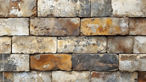 Vintage Brick Wall Background with Aged Brown Bricks
