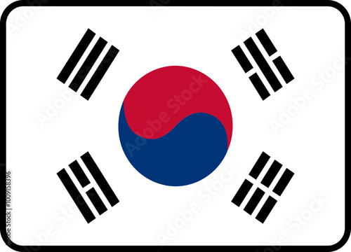 South Korea Flag Rounded Rectangle Icon