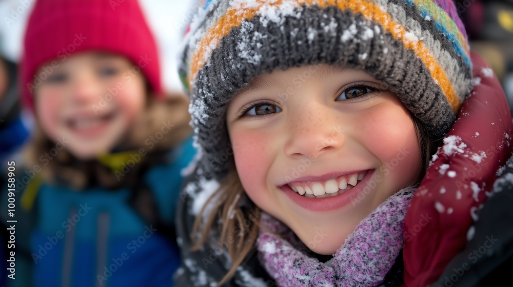A Close-up of Children�s Faces Expressing Pure Joy and Fun During a Lively Celebration Full of Happiness and Excitement