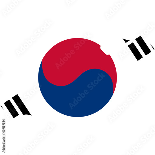 South Korea Flag On ticket