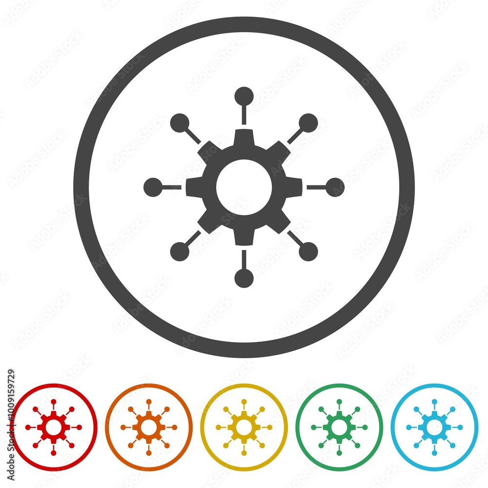 Hub icon. Set icons in color circle buttons Hub icon. Set icons in color circle buttons