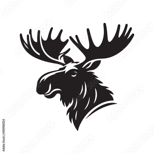 Moose in the Mist: A Quiet Morning Moose silhouette vector