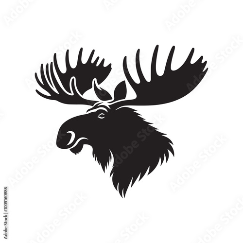 Moose in the Mist: A Quiet Morning Moose silhouette vector