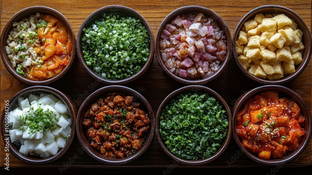 A Vibrant Tapestry of Culinary Delights: The Colorful Cornucopia of Fresh Ingredients Awaiting Their Transformation into Gastronomic Masterpieces A Vibrant Tapestry of Culinary Delights: The Colorful Cornucopia of Fresh Ingredients Awaiting Their Transformation into Gastronomic Masterpieces