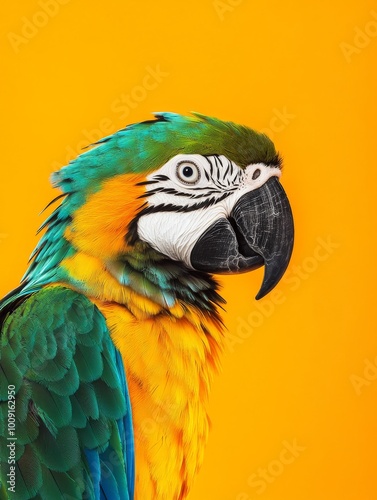 Blue and Yellow Macaw in Stunning Detail