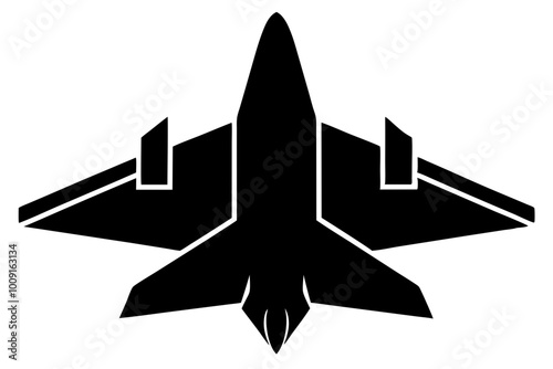 
Fighter Jet Vector Silhouette, Jet Fighter Airplane Silhouette, War Plane
