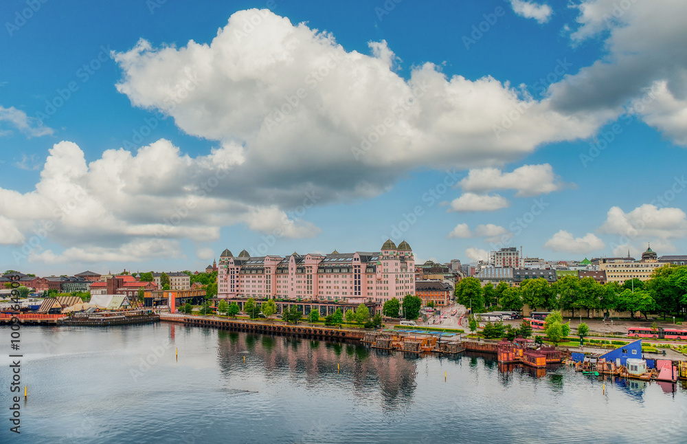 Fototapeta premium Oslo, the capital of Norway, is located on the southern coast of the country at the head of the Oslo Fjord, Norway