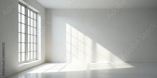 Elegant and simple white background with window shadows