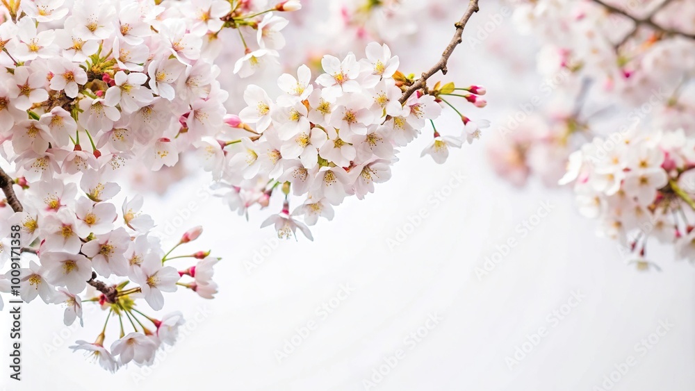 elegant flowering branches on a pristine white background elegant flowering branches on a pristine white background