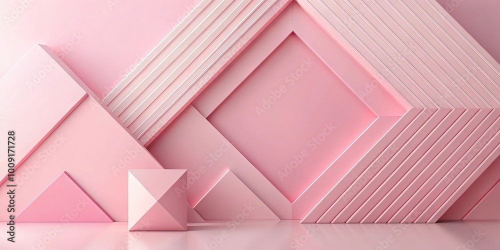 Elegant geometric abstraction in soft pink minimalist modern composition with clean aesthetic leading lines Elegant geometric abstraction in soft pink minimalist modern composition with clean aesthetic leading lines
