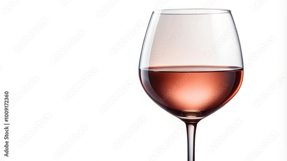 Elegant glass of rose wine on white background Elegant glass of rose wine on white background