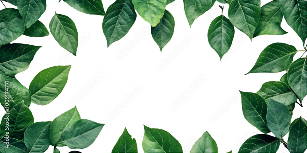 Fototapeta premium Vibrant Green Leaf Frame