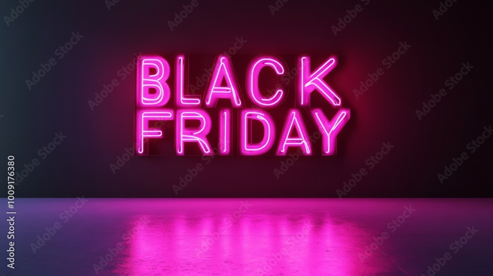 Black Friday neon sign on dark background Black Friday neon sign on dark background