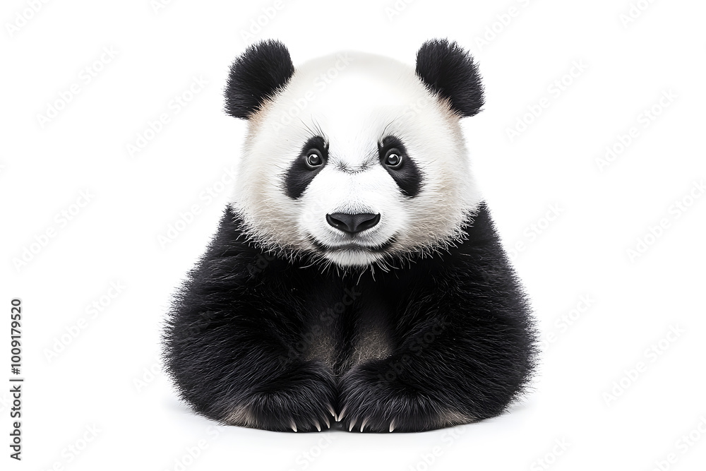 Naklejka premium Cute panda isolated on white background