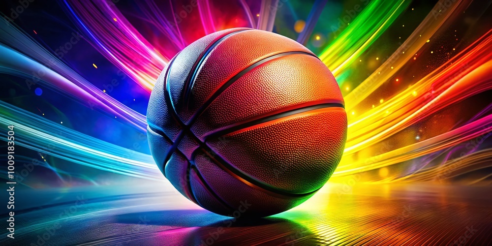 Creative Graphic Design Concept Featuring Basketball Elements and Vibrant Colors for Sports Themes Creative Graphic Design Concept Featuring Basketball Elements and Vibrant Colors for Sports Themes