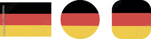 Flags of Germany - flat collection. Flags of different shaped twelve flat icons.
