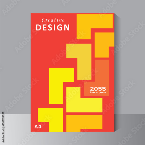 Modern abstract covers template vector design, A4 cover template con use for Brochure, Annual report, Magazine, Poster, Corporate Presentation, Portfolio, Flyer, infographic, orange and yellow color,