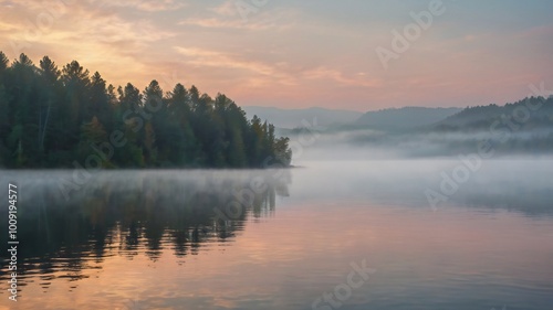 Misty morning on the lake   fog in nature  fog  forest river fog