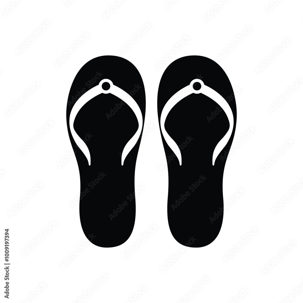Flip flop flat vector icon design on white background Flip flop flat vector icon design on white background