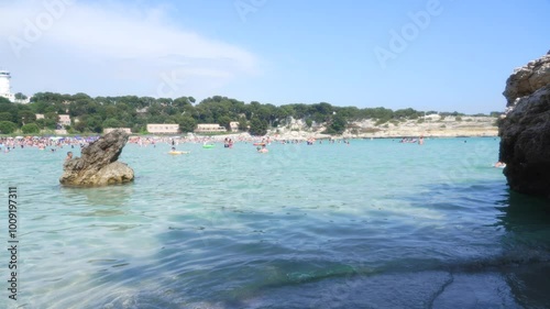 Mediterranean beach paradise with its truquoise water, in the south of France photo