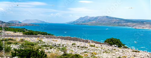 panoramic landscape on island Pag in Croatia