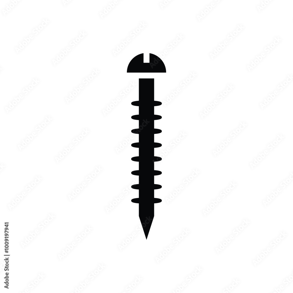 Lock screw black and white flat vector icon design Lock screw black and white flat vector icon design