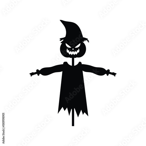 Scarecrow flat vector icon design isolated on white background
