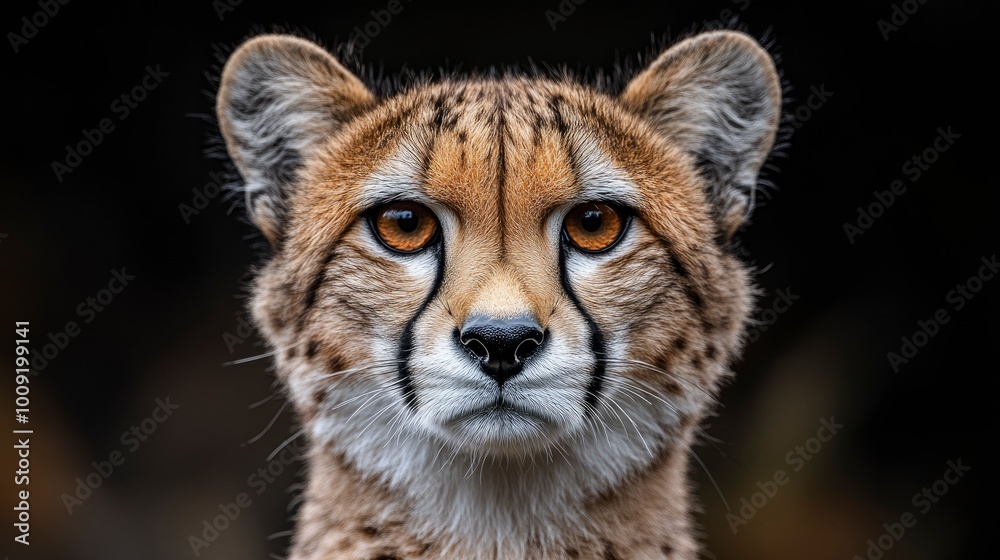 Cheetah Portrait with Intense Gaze Cheetah Portrait with Intense Gaze