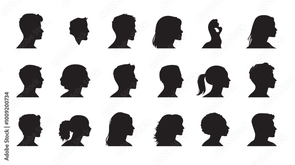 User icon vector set Profile and people silhouette collection User icon vector set Profile and people silhouette collection