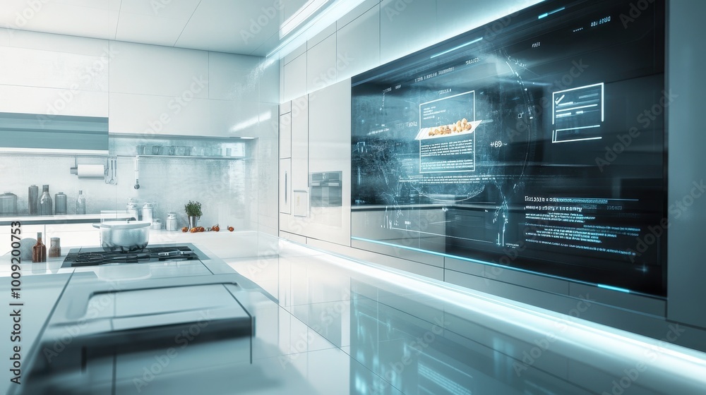 Sleek and Futuristic Kitchen with Advanced Technology Sleek and Futuristic Kitchen with Advanced Technology