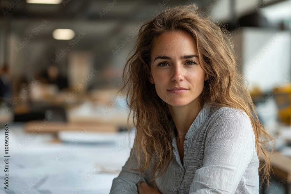 Female architect making her designs, Generative AI Female architect making her designs, Generative AI