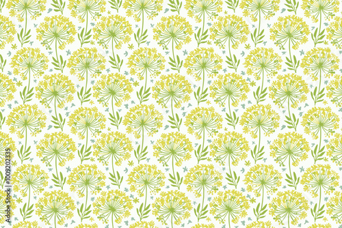 Dill herb seamless pattern vector template