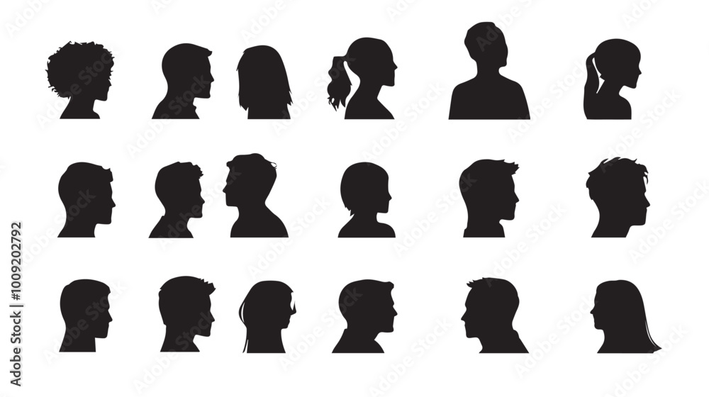 User icon vector set Profile and people silhouette collection User icon vector set Profile and people silhouette collection