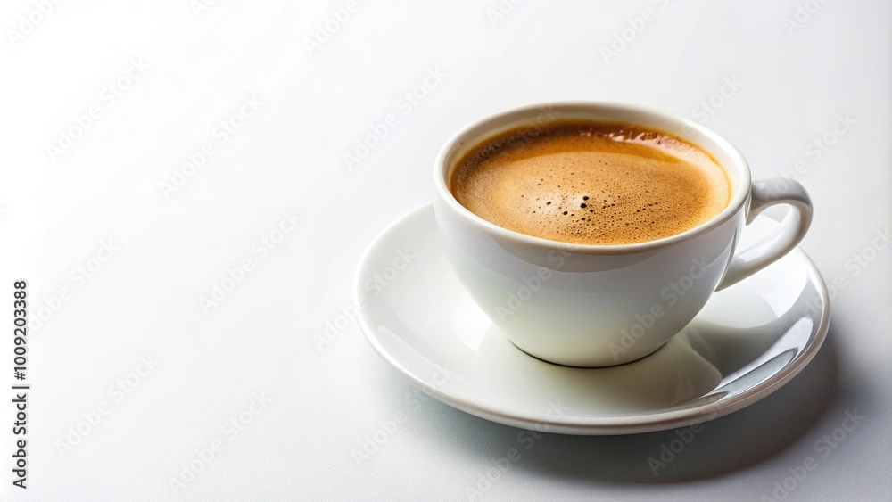 Empty white background with coffee cup Empty white background with coffee cup