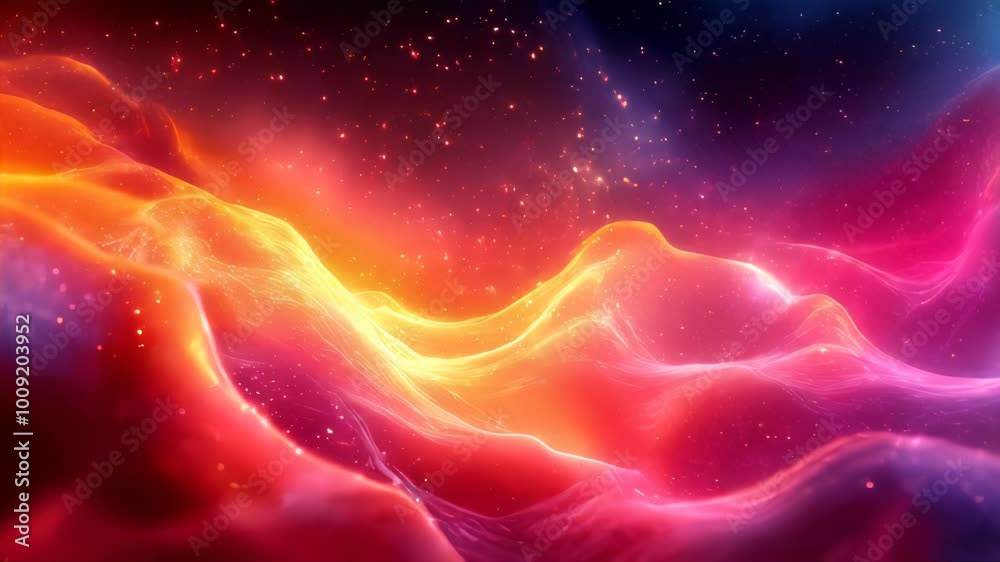 Colorful abstract energy waves flowing in a smooth, vibrant pattern. Futuristic, energy, science, technology