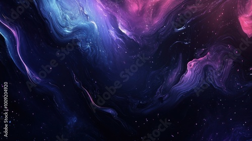 Abstract cosmic background with vibrant swirls of purple, pink, and blue colors.